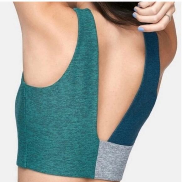 OUTDOOR VOICES Venus Colorblock Compression V-back  Shaping/Support Crop Top  M - Picture 1 of 5
